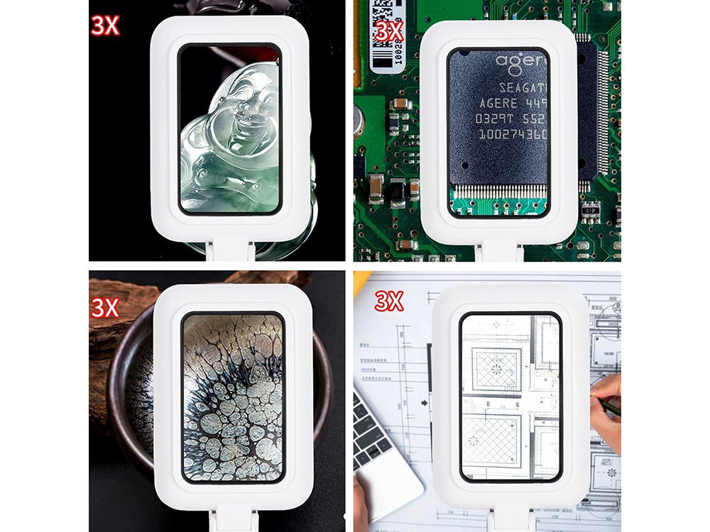 Juvelyro stalo didysis 3x 18 led sulankstomasis didintuvas