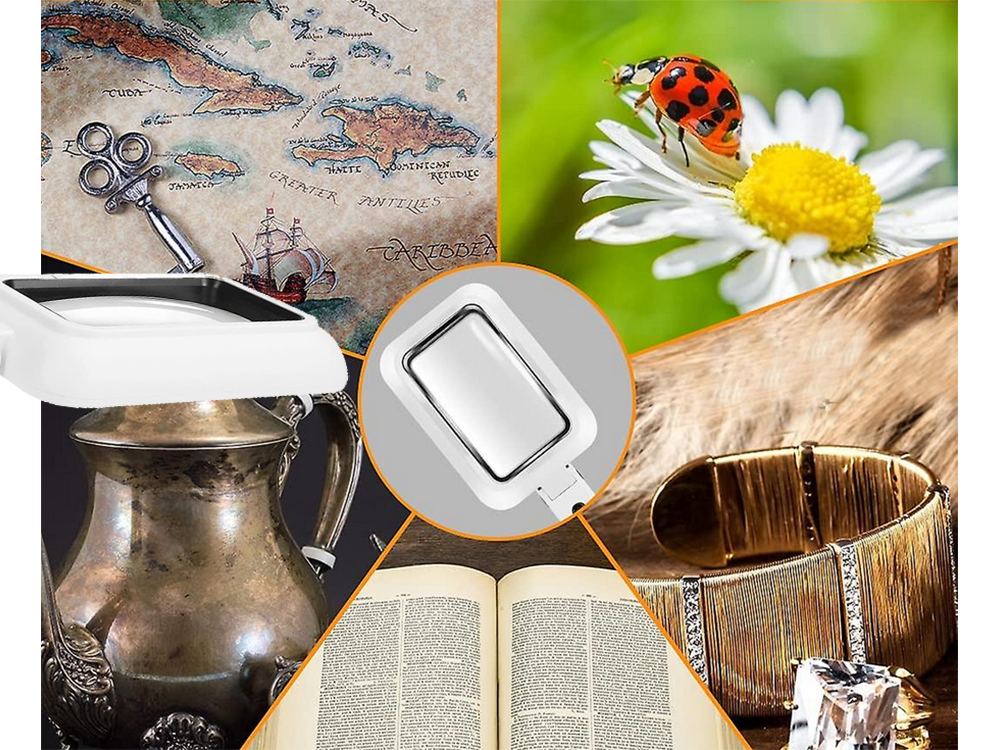 Juvelyro stalo didysis 3x 18 led sulankstomasis didintuvas