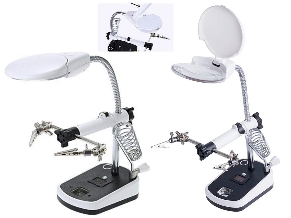 Trečiosios rankos lutteris 10x 3,5x 5 led, skirtas litavimui