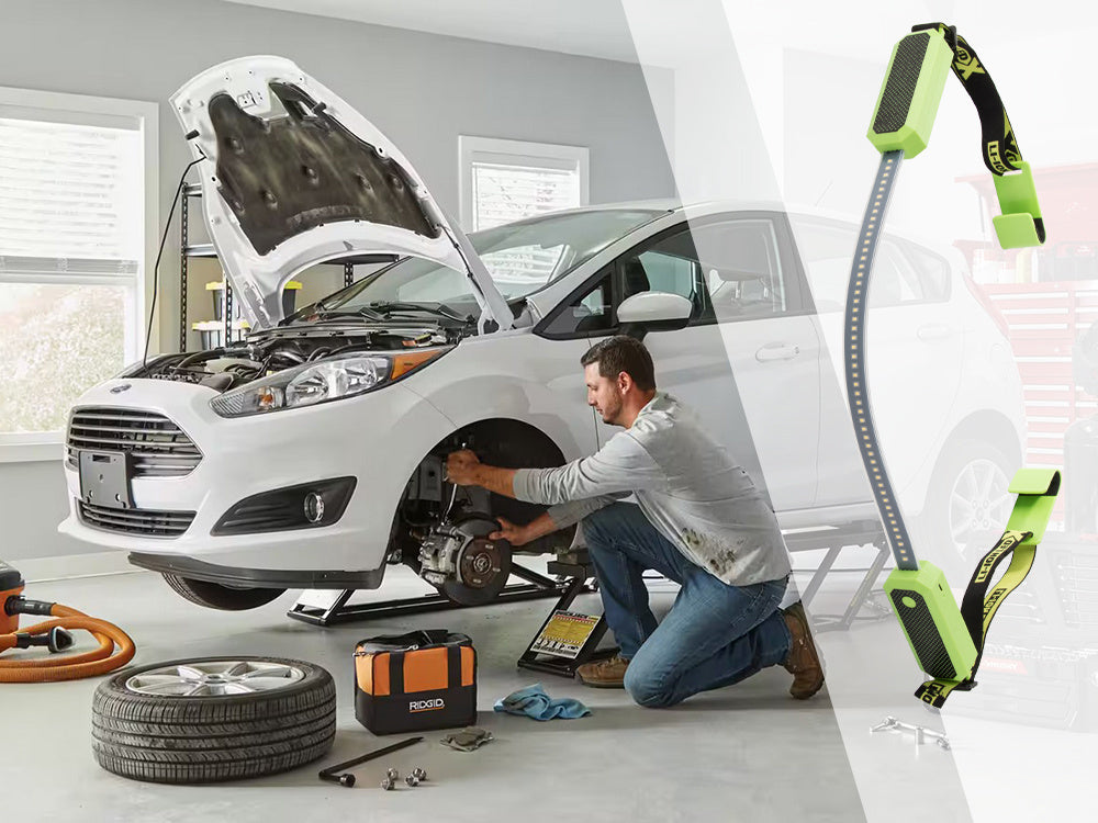 Dirbtuvių lempa po variklio dangčiu magnetinis žibintuvėlis