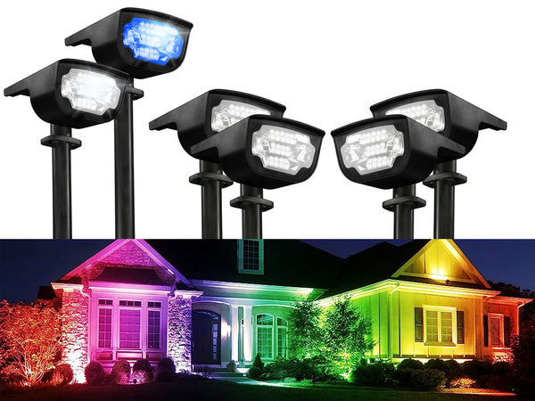 Saulės sodo lempos varomos led lempos spalvos