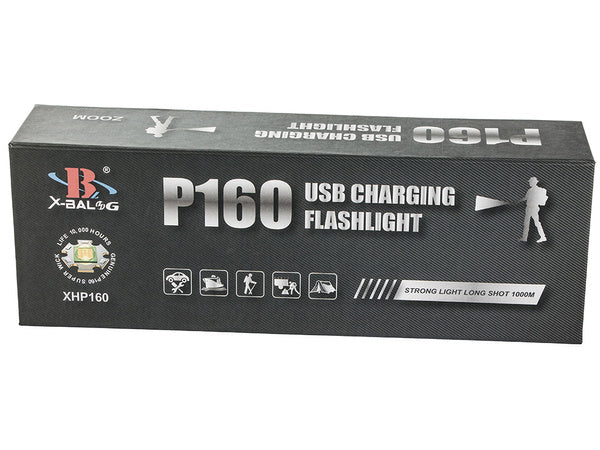 Karinis policijos žibintuvėlis cree xhp160 galia