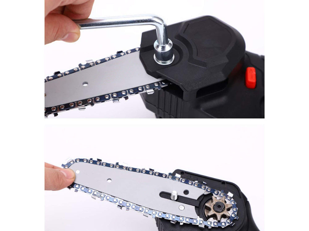 Mini 4 colių akumuliatorinis grandininis pjūklas