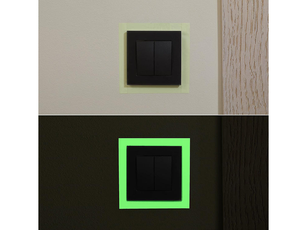 Tamsiai šviečianti fluorescentinė lentelė 5 m