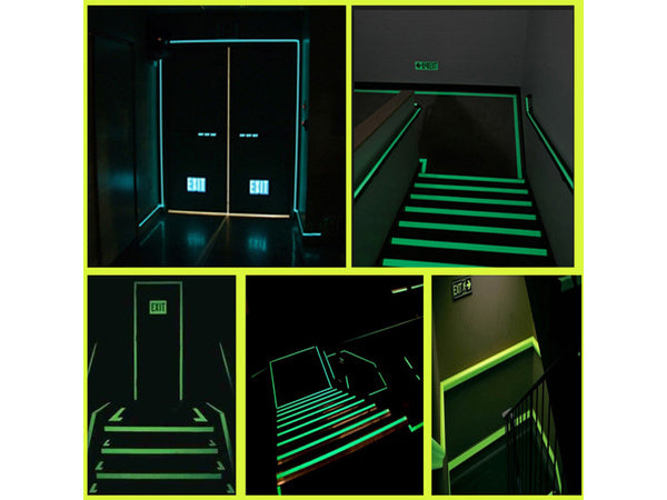 Tamsiai šviečianti fluorescentinė lentelė 5 m