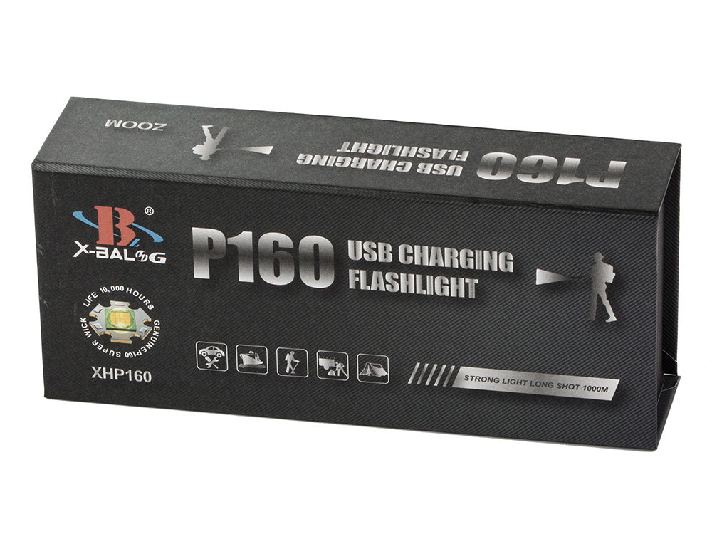 Taktinis žibintuvėlis bailong cree vadovaujama xhp160 cob galia