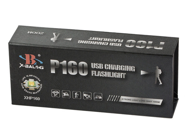 Taktinis žibintuvėlis bailong cree vadovaujama xhp160 cob galia