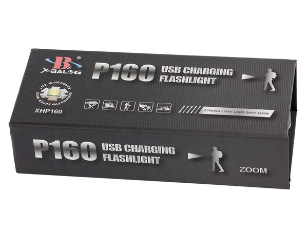 Taktinis karinis bailong vadovaujama cree xhp160 žibintuvėlis