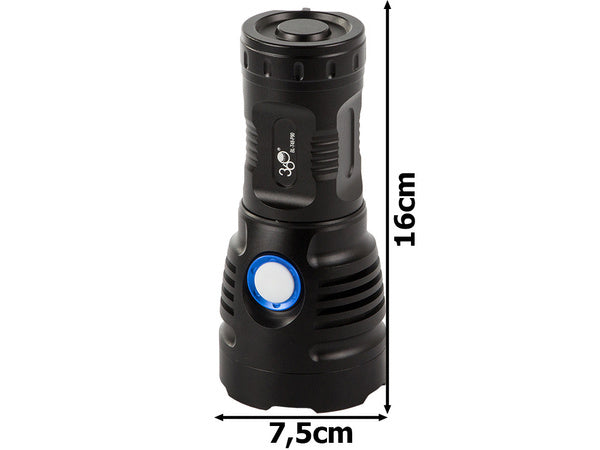 Taktinis žibintuvėlis bailong cree cob led xhp90 stiprus