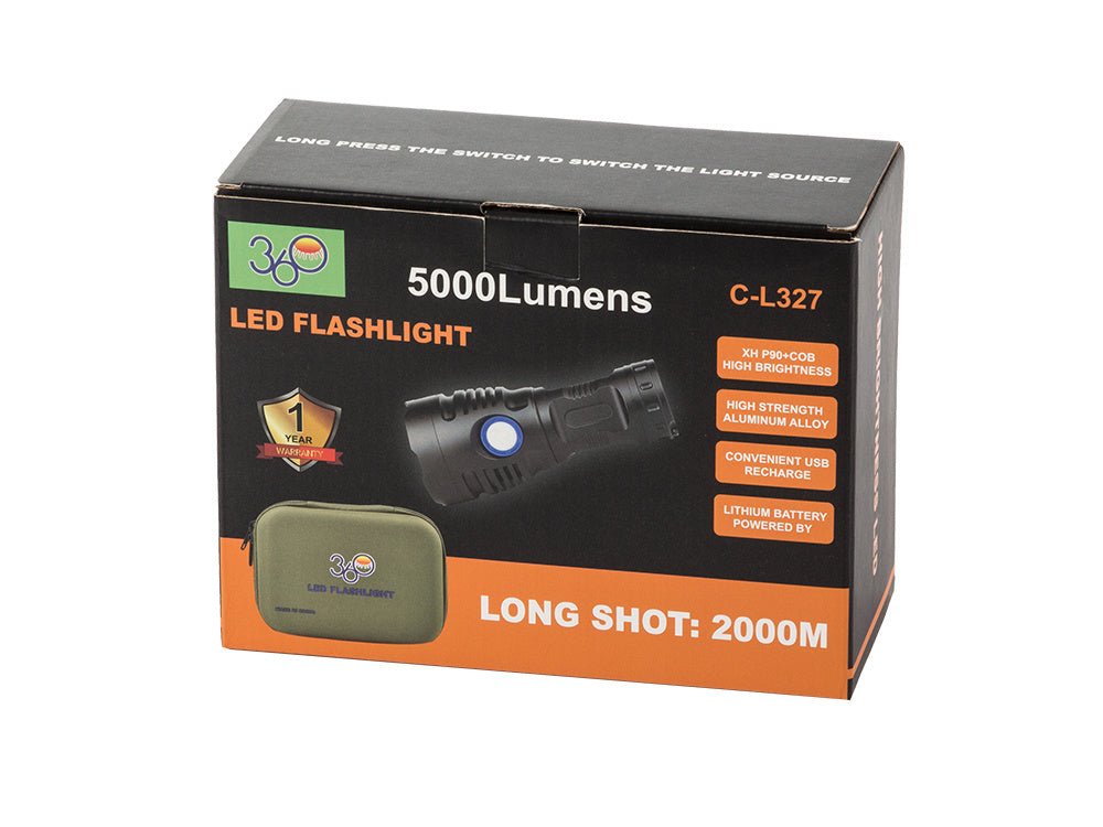 Taktinis žibintuvėlis bailong cree cob led xhp90 stiprus