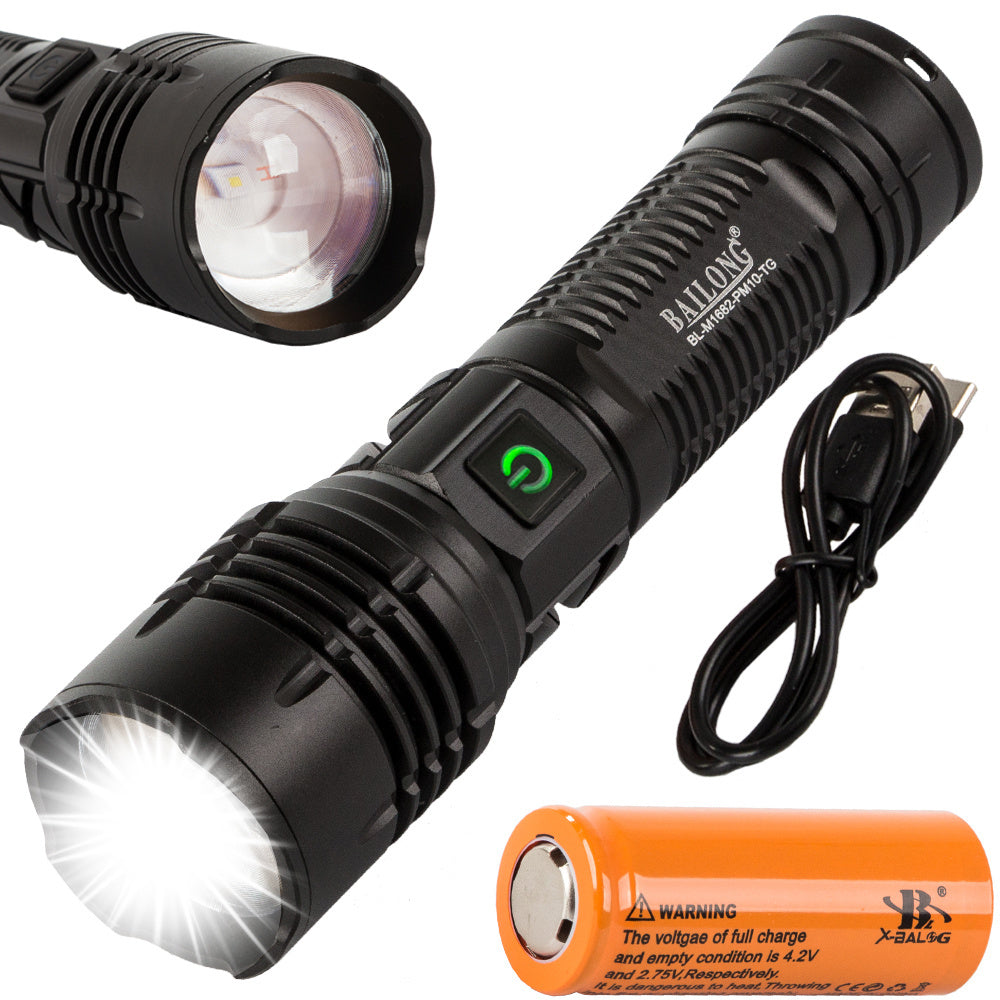 Taktinis žibintuvėlis bailong strong led pm10-tg zoom