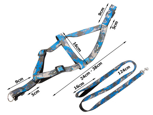 Pavadėlis su petnešomis, skirtas šunims ir katėms, reguliuojamo dydžio, patogus