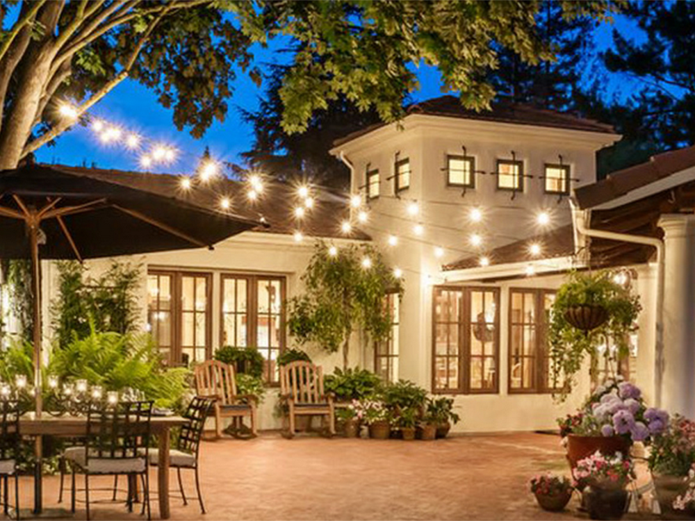 Sodo girliandų šviesos grandinė 10 vadovaujamų žibintų