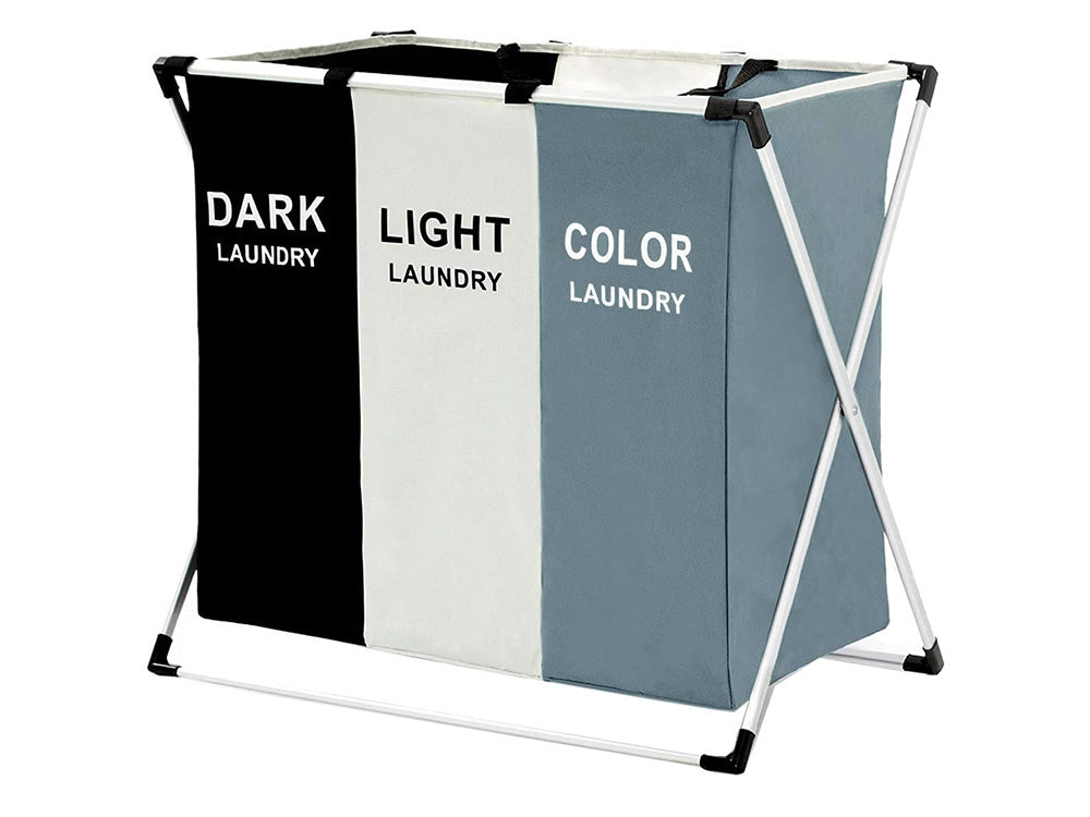 Skalbinių krepšys 3 skyrių laisvai pastatomas organizatorius konteineris 135l