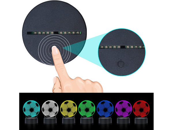 3d vadovaujama futbolo naktinė šviesa spalvos + nuotolinio valdymo pultas