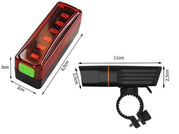 Dviračių šviesos priekinis galinis led dviračių rinkinys usb