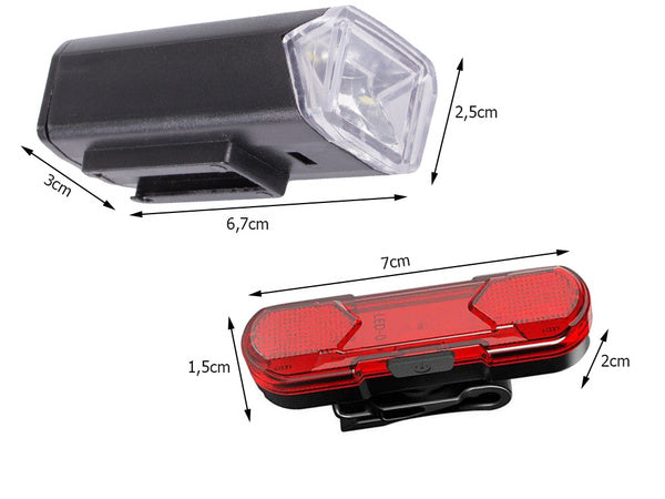 Dviračių šviesos priekinis galinis led dviračių rinkinys usb