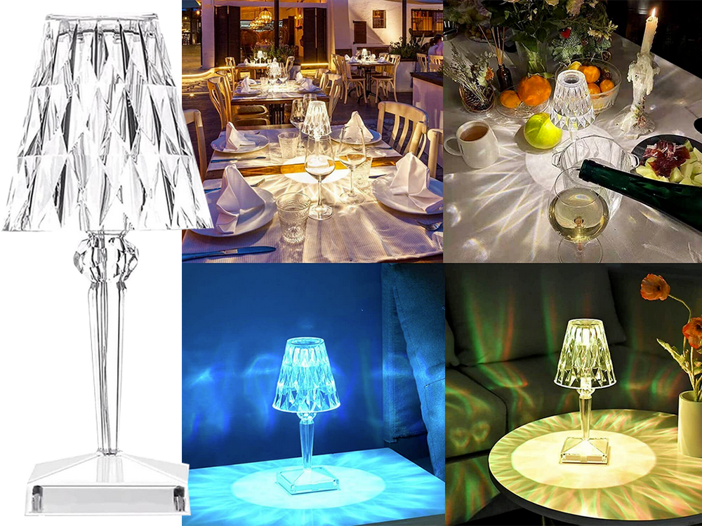 Stalinė lempa led krištolo rgb usb nuotolinio valdymo pultas