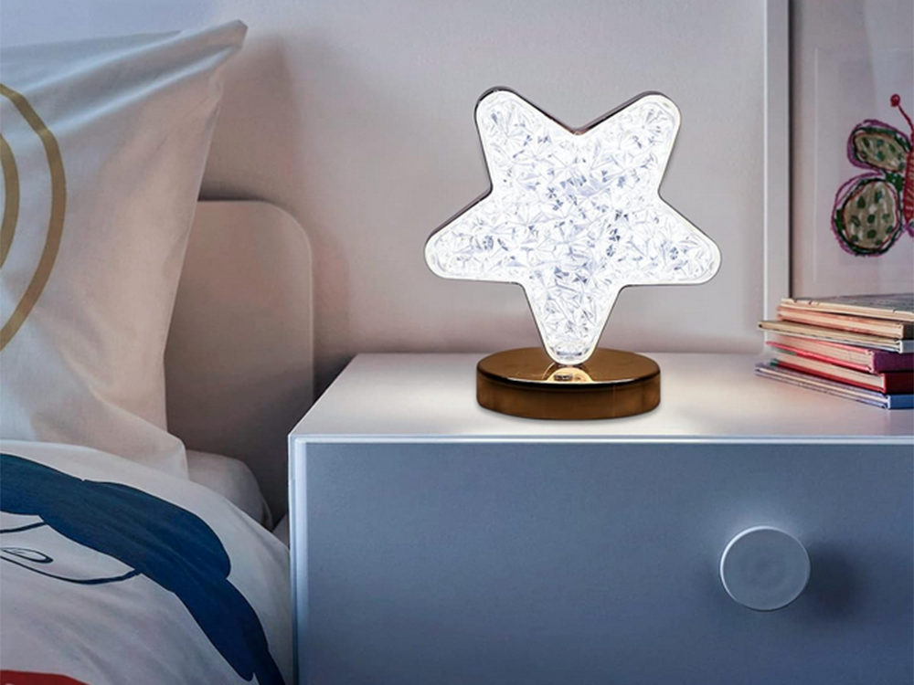 Stalo žvaigždė naktinė šviesa krištolo vadovaujama rgb usb