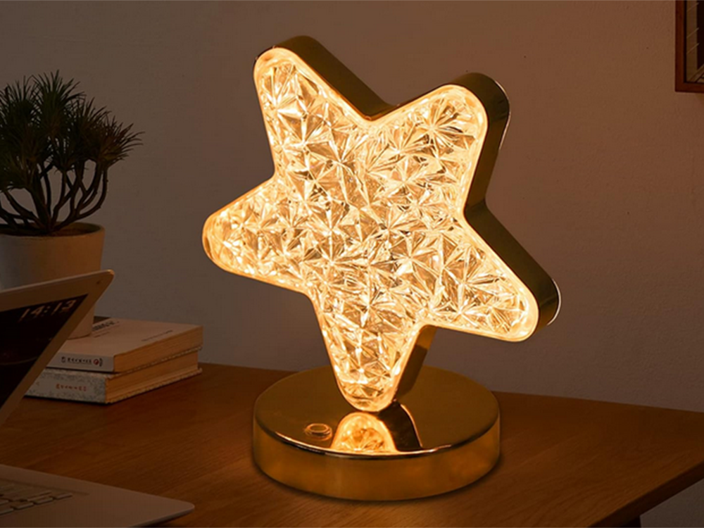 Stalo žvaigždė naktinė šviesa krištolo vadovaujama rgb usb