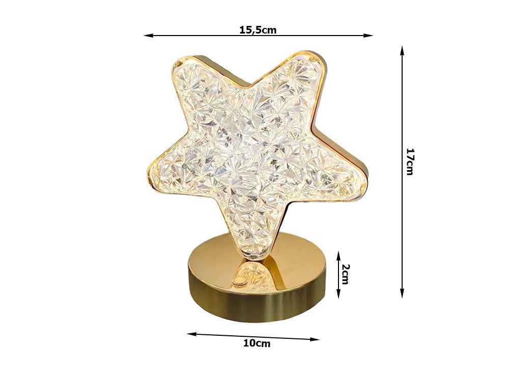 Stalo žvaigždė naktinė šviesa krištolo vadovaujama rgb usb