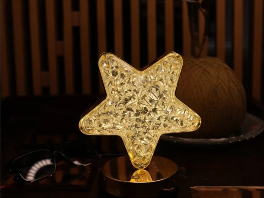 Stalo žvaigždė naktinė šviesa krištolo vadovaujama rgb usb