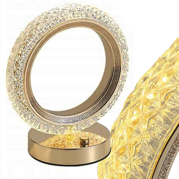 Stalo naktinė šviesa žiedas kristalų vadovaujama rgb