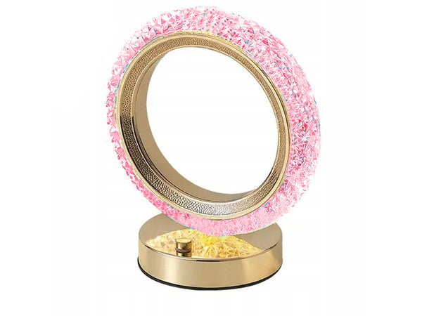 Stalo naktinė šviesa žiedas kristalų vadovaujama rgb