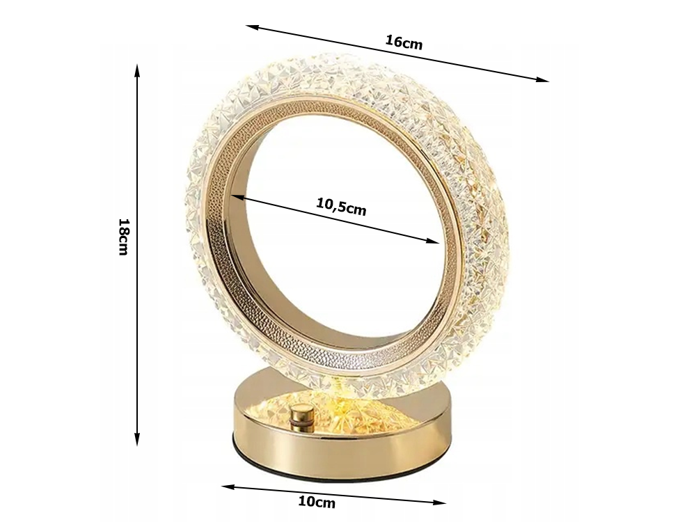Stalo naktinė šviesa žiedas kristalų vadovaujama rgb