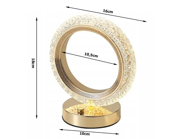 Stalo naktinė šviesa žiedas kristalų vadovaujama rgb