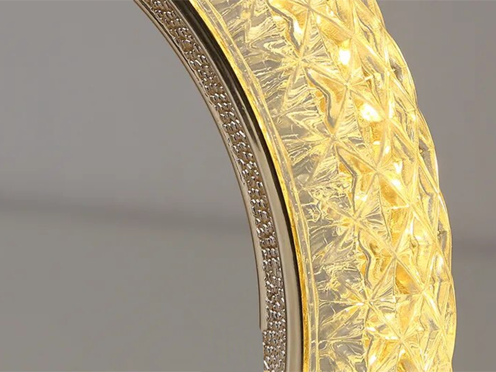 Stalo naktinė šviesa žiedas kristalų vadovaujama rgb