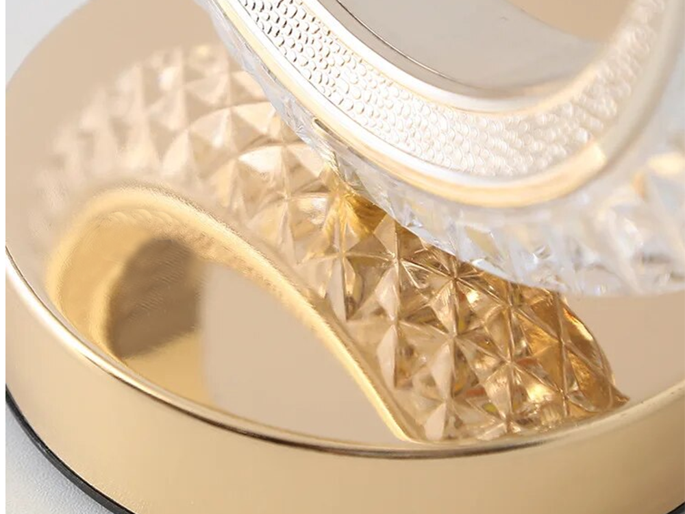 Stalo naktinė šviesa žiedas kristalų vadovaujama rgb