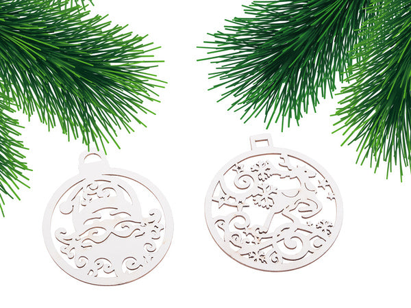 Medinės kalėdinės eglutės dekoracijos 20 vnt. Pakabukai baubliai ornamentai