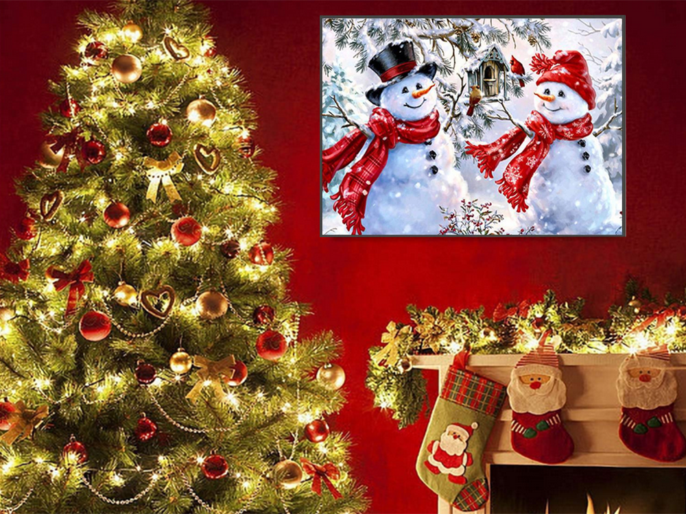 Deimantinio siuvinėjimo sniego senio rinkinys kalėdos 5d