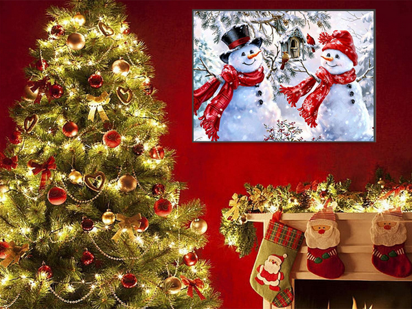 Deimantinio siuvinėjimo sniego senio rinkinys kalėdos 5d