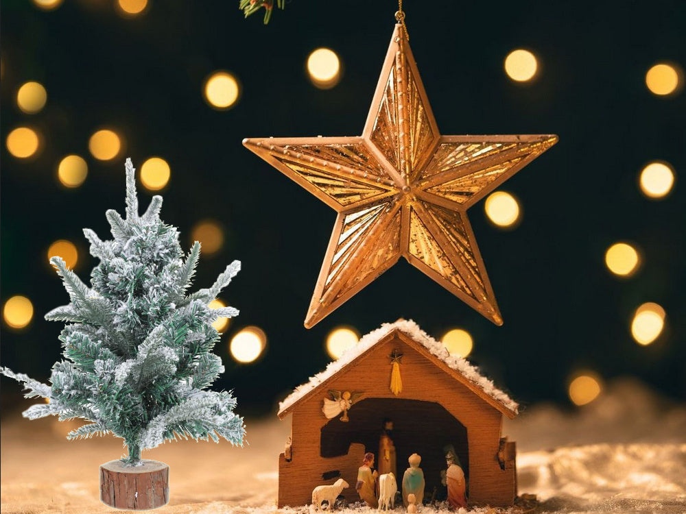 Dirbtinė kalėdų eglutė sniegas mažas 50cm stalo apdaila