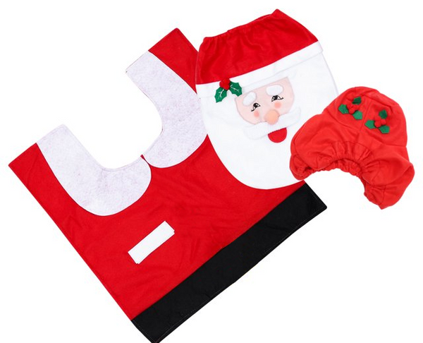 Kalėdinis vonios kambario rinkinys michael rug tualeto sėdynės dangtelis