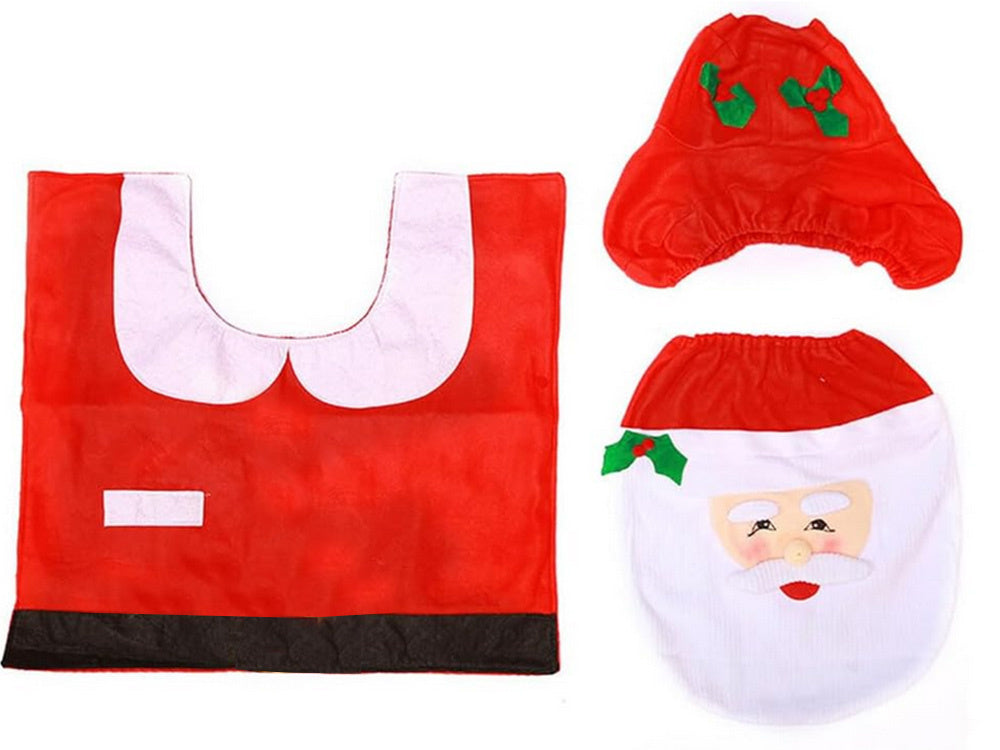 Kalėdinis vonios kambario rinkinys michael rug tualeto sėdynės dangtelis