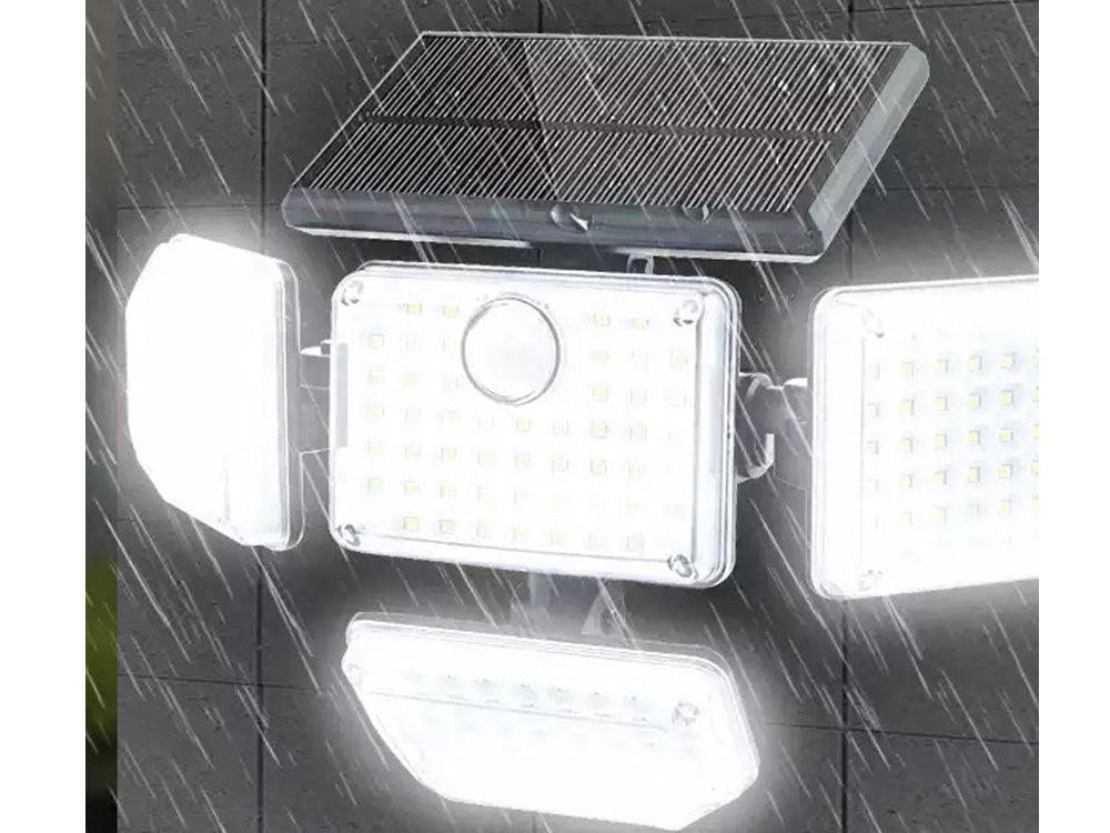 Saulės lempa 181 led su sutemų judesio jutikliu + nuotolinio valdymo sodo gatvės lempa