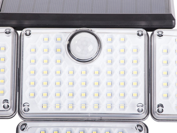 Saulės lempa 181 led su sutemų judesio jutikliu + nuotolinio valdymo sodo gatvės lempa