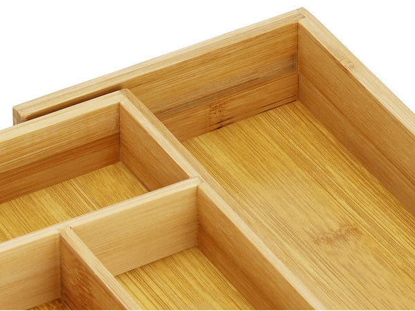 Virtuvės stalčių stalčių organizatorius bambus 7 durelių 39cm l