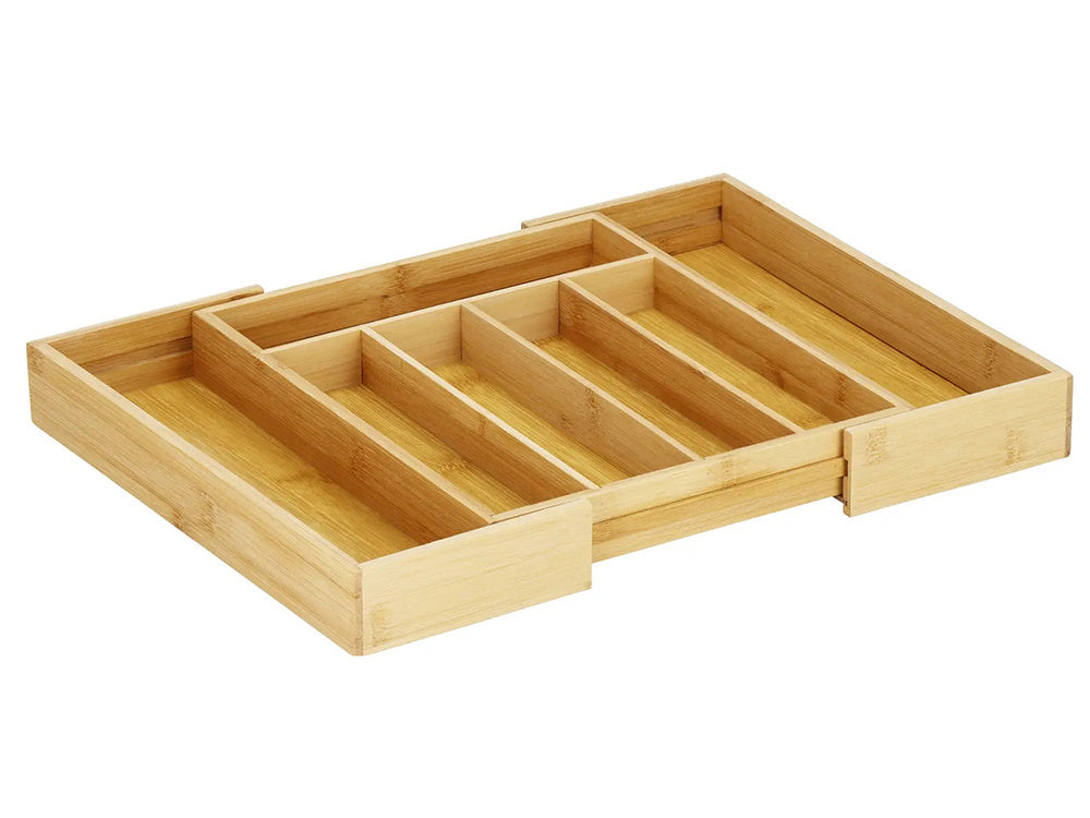 Virtuvės stalčių stalčių organizatorius bambus 7 durelių 39cm l