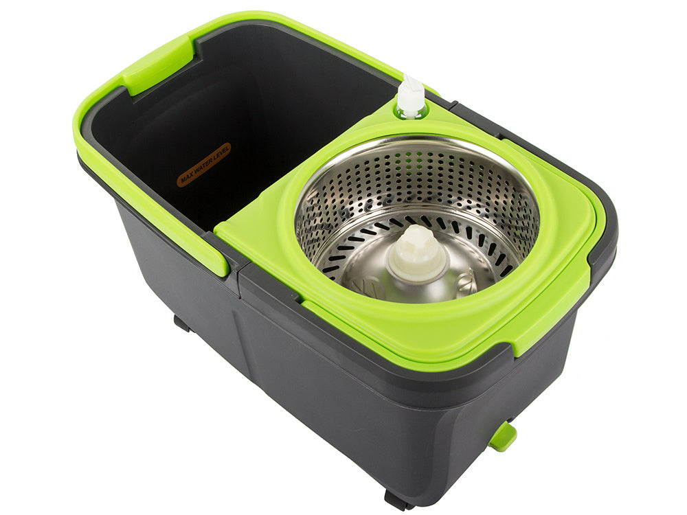 Rotacinis šluostės rotacinis 360 dozatorius kibiras rinkinys 2x mikropluošto pagalvėlės