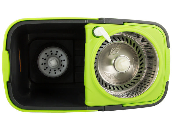 Rotacinis šluostės rotacinis 360 dozatorius kibiras rinkinys 2x mikropluošto pagalvėlės