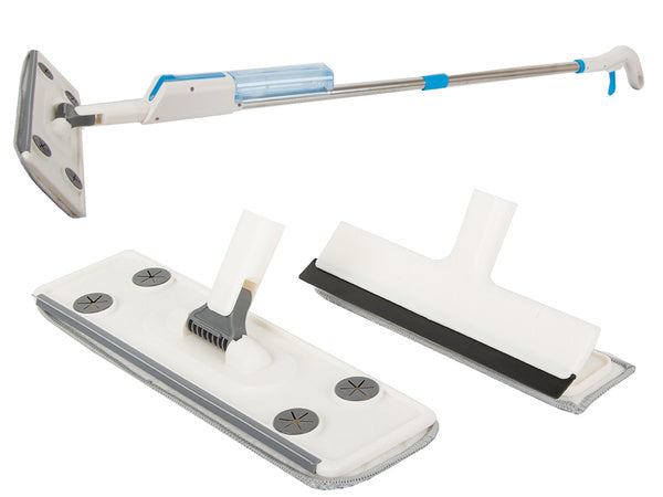 Plokščių mopas su spray spray window washer 3x trinkelės 2in1