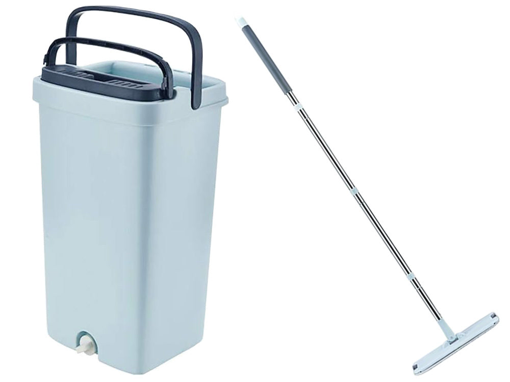 Plokščia šluostė su valytuvu dviejų kamerų grindų šluostė 3x pagalvėlės