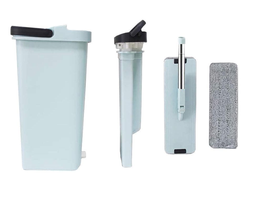 Plokščia šluostė su valytuvu dviejų kamerų grindų šluostė 3x pagalvėlės