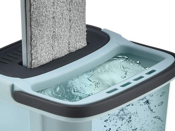 Plokščia šluostė su valytuvu dviejų kamerų grindų šluostė 3x pagalvėlės