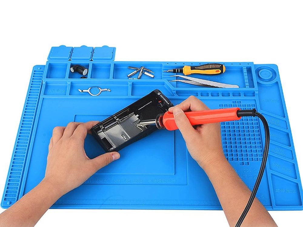 Silikono paslaugų kilimėlis litavimo organizatorius didelis padas 30x45 magnetas