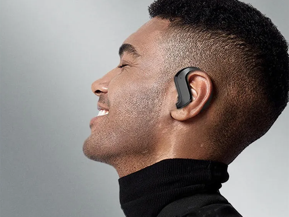 bluetooth belaidės sportinės ausinės, skirtos bėgimo treniruotėms ant ausų